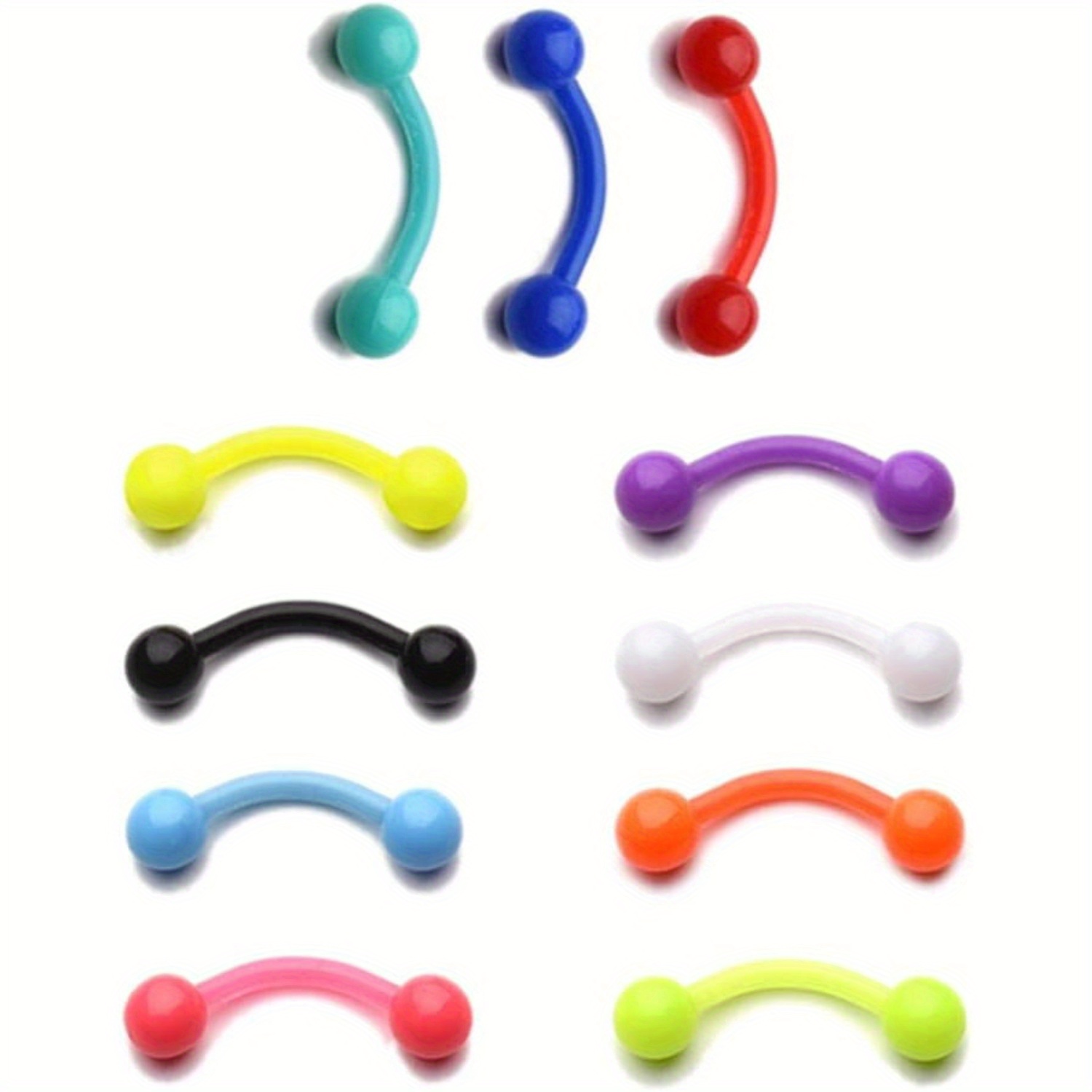 Body Jewelry Materials - 11 buah 8mm berwarna plastik kancing