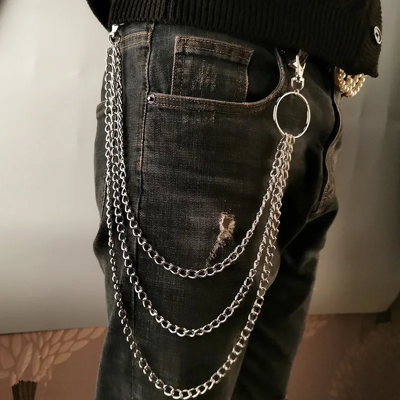 Body Jewelry Waist Chains - Sabuk Rantai Logam Punk dengan Pengait,