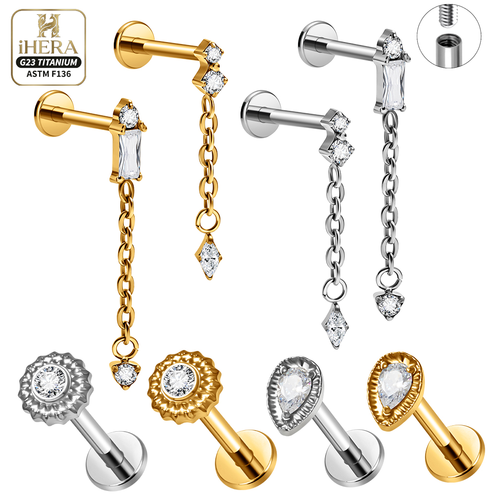 Rook Curved Barbell - Anting-anting titanium G23 berbentuk tetesan air
