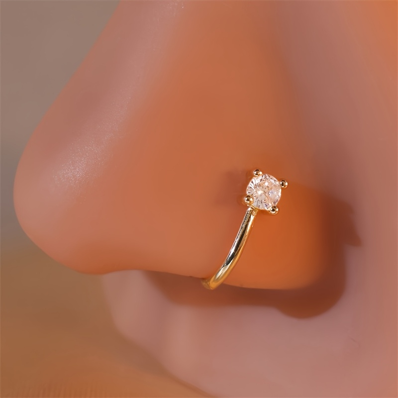 Body Jewelry Materials - Cincin Hidung Bulat Zirkon Tanpa Lubang