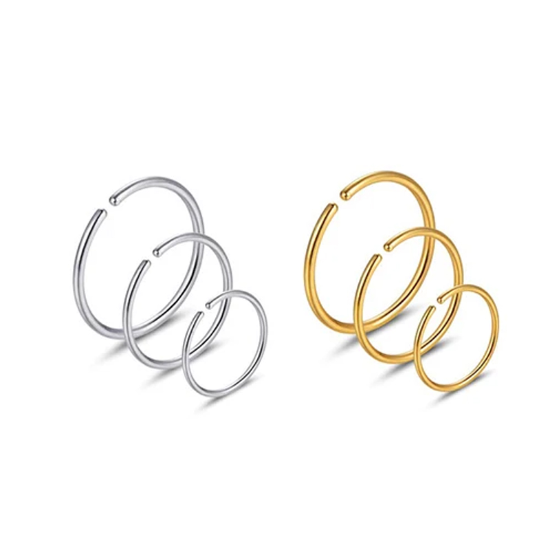 Body Jewelry Nose Ring - 6pcs/lot Anting Hidung Hipoalergenik Bahan Baja
