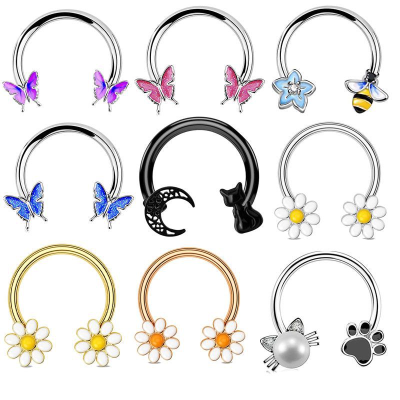 Body Jewelry Nose Ring - Cincin Septum 16G, Perhiasan Tindik Daith,