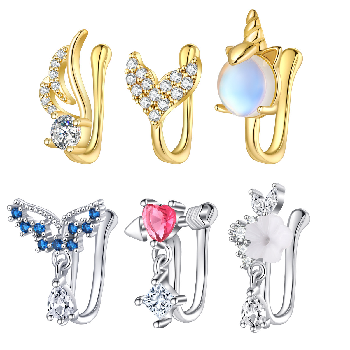 Body Jewelry Nose Ring - Perhiasan Tindik Hidung Palsu Tembaga Berkualitas