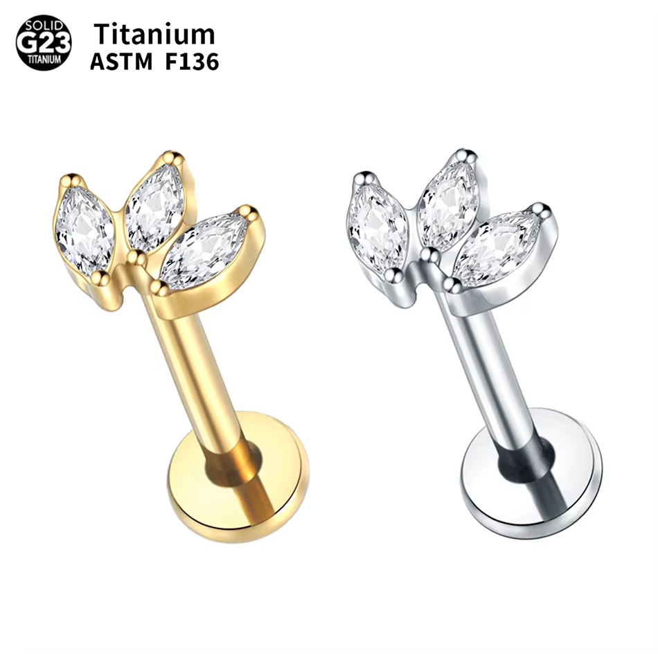 Body Jewelry Labret - 1 buah kancing bibir Titanium tindik