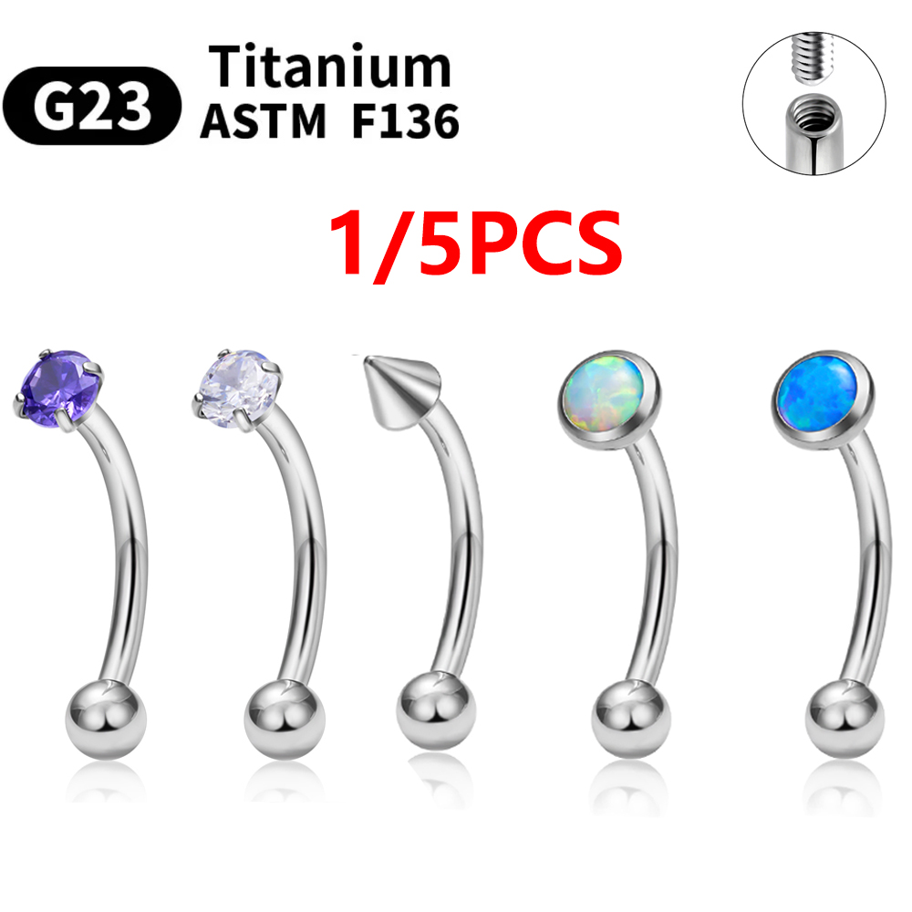 Rook Curved Barbell - 1/5PCS ASTM F136 Titanium Internal Thread