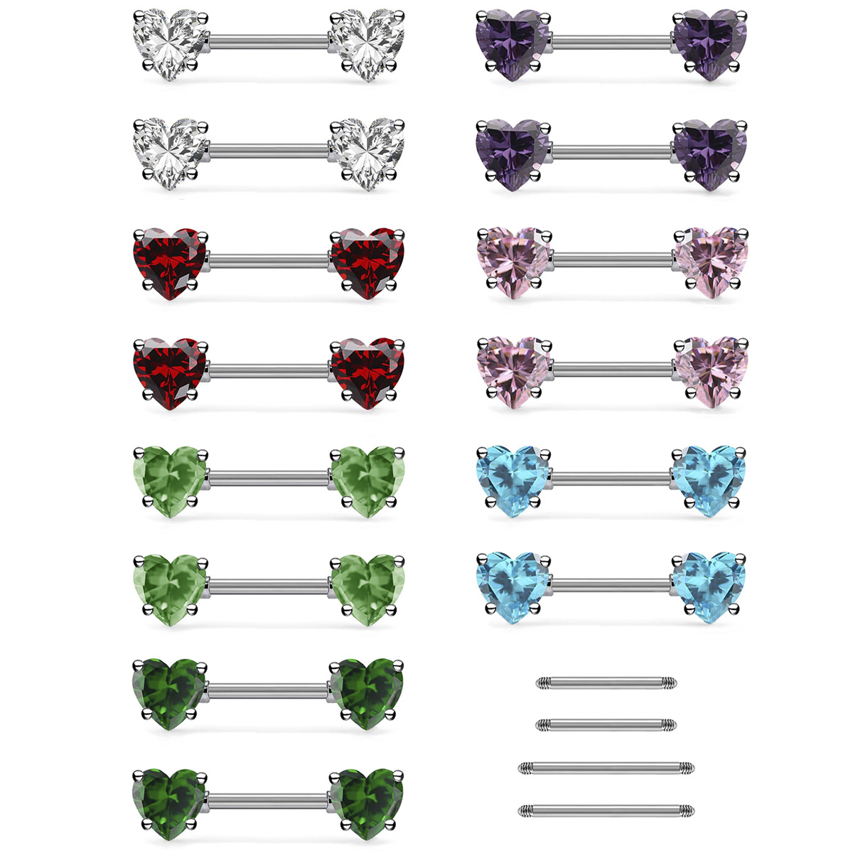 Rook Curved Barbell - 6 pcs Cincin Tindik Puting Berbentuk