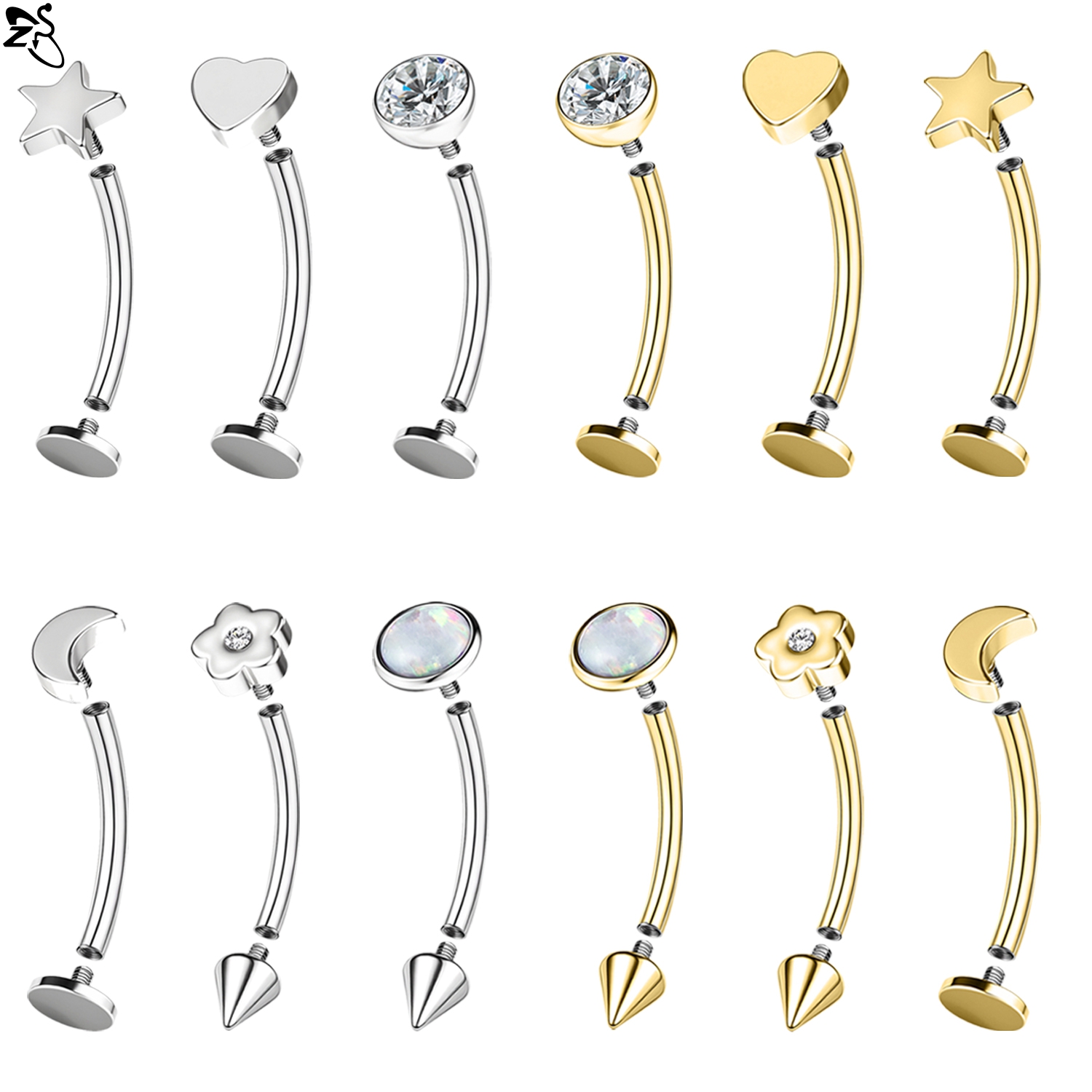 Rook Curved Barbell - ZS 1 Buah 16G Baja Tahan