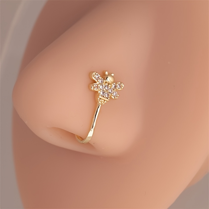 Body Jewelry Materials - 1 buah cincin hidung zircon berbentuk