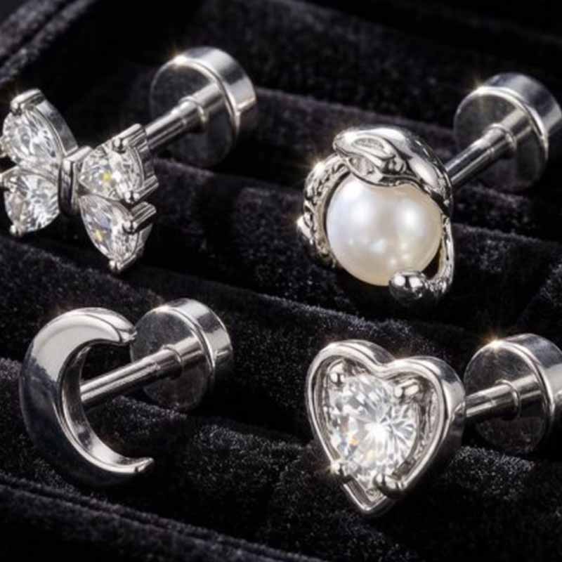 1PC Anting-anting Hipoalergeni - Tragus Flat Back ulasan dan harga