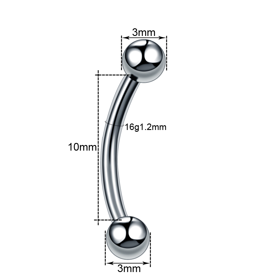 10 Buah/Lot Cincin Tindik Pisa - Rook Curved Barbell ulasan dan harga
