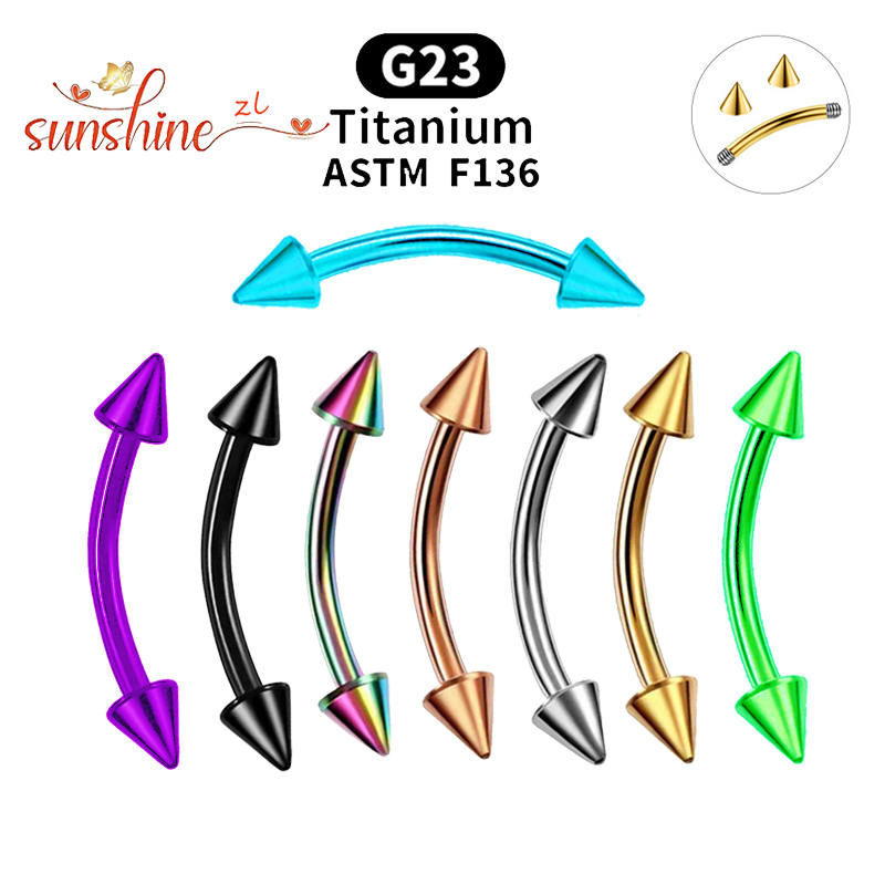 1 buah G23 duri Titanium barbe - Rook Curved Barbell ulasan dan harga
