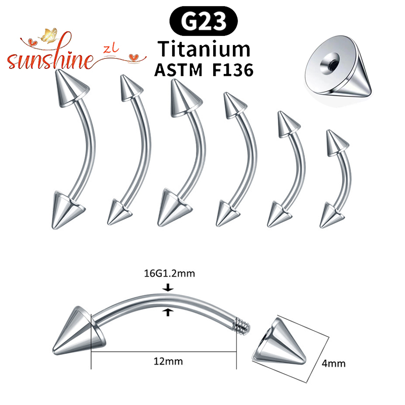 1 buah G23 duri Titanium barbe - Rook Curved Barbell ulasan dan harga