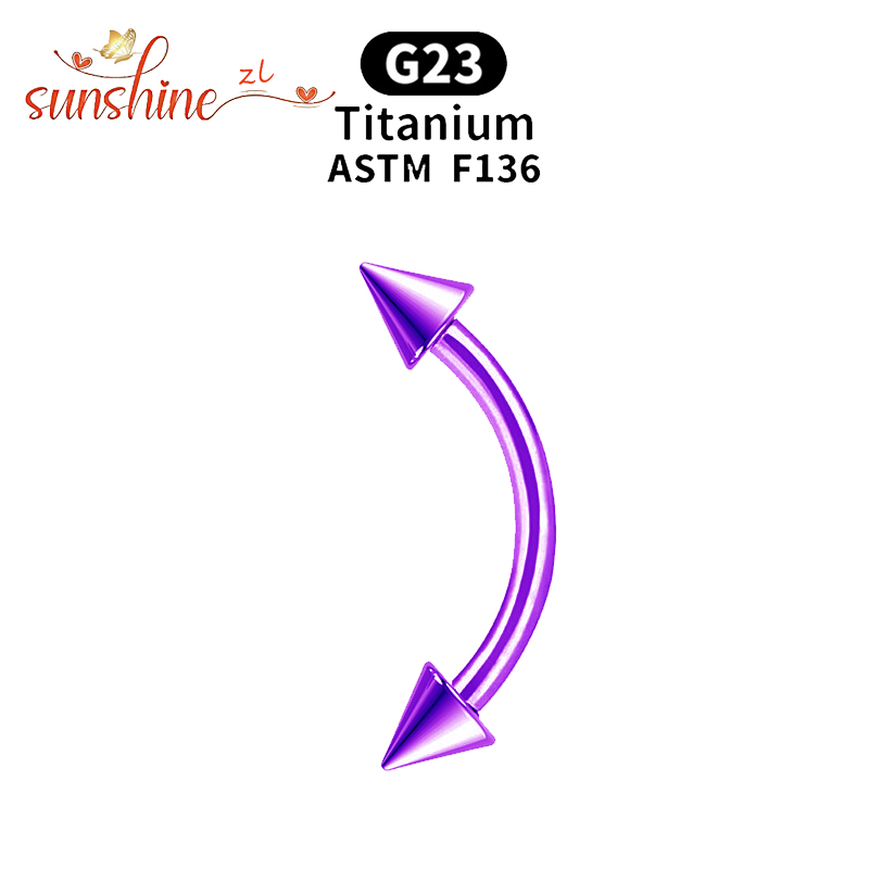 1 buah G23 duri Titanium barbe - Rook Curved Barbell ulasan dan harga