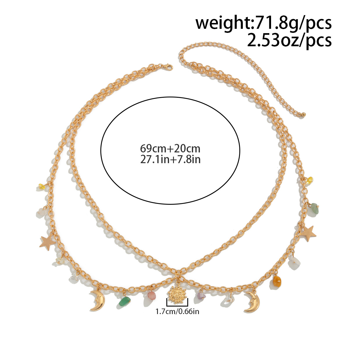Boho Bintang Bulan Matahari Li - Body Jewelry Chains ulasan dan harga