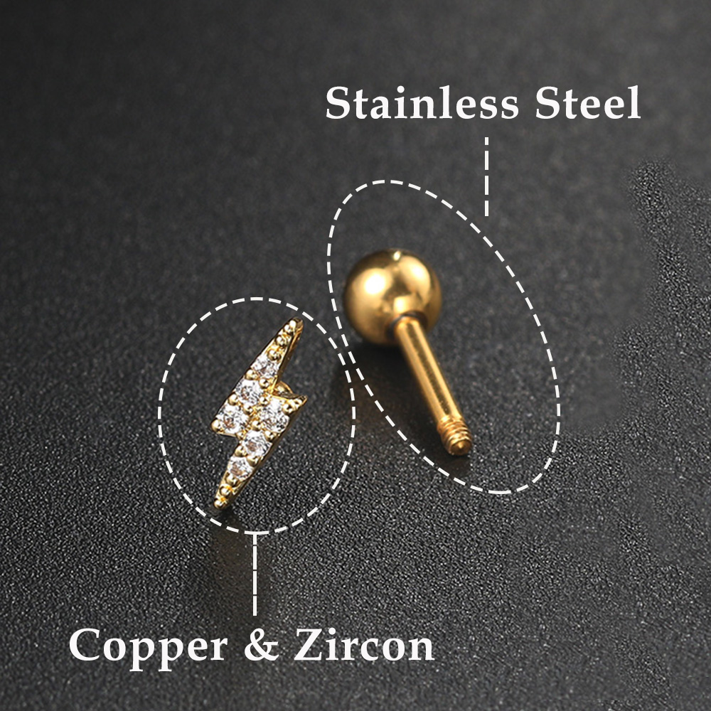 Anting-Anting Kancing Tulang R - Tragus Flat Back ulasan dan harga