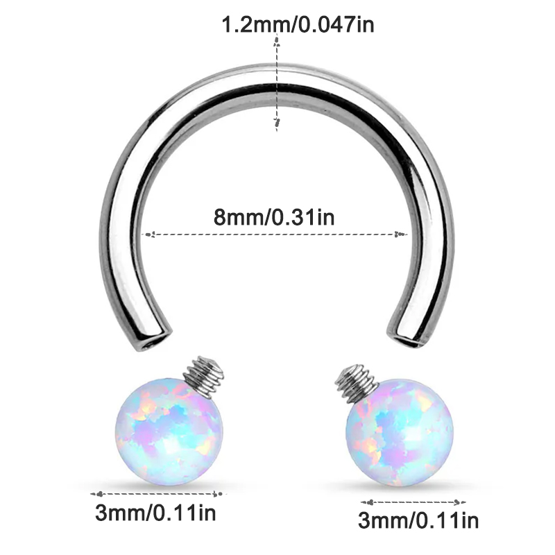 Cincin hidung tapal kuda baja  - Rook Curved Barbell ulasan dan harga