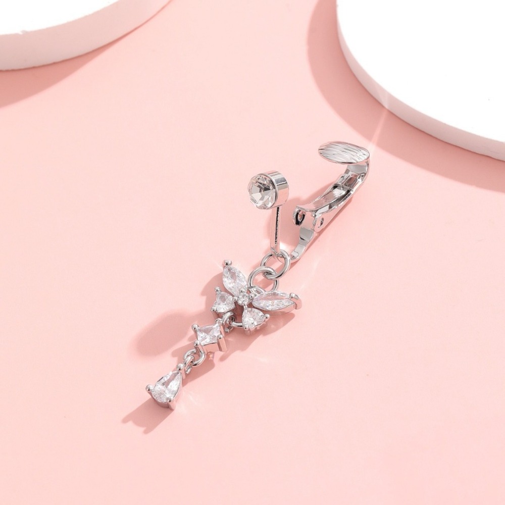 Cincin Pusar Palsu Desain Kupu - Body Jewelry Materials ulasan dan harga