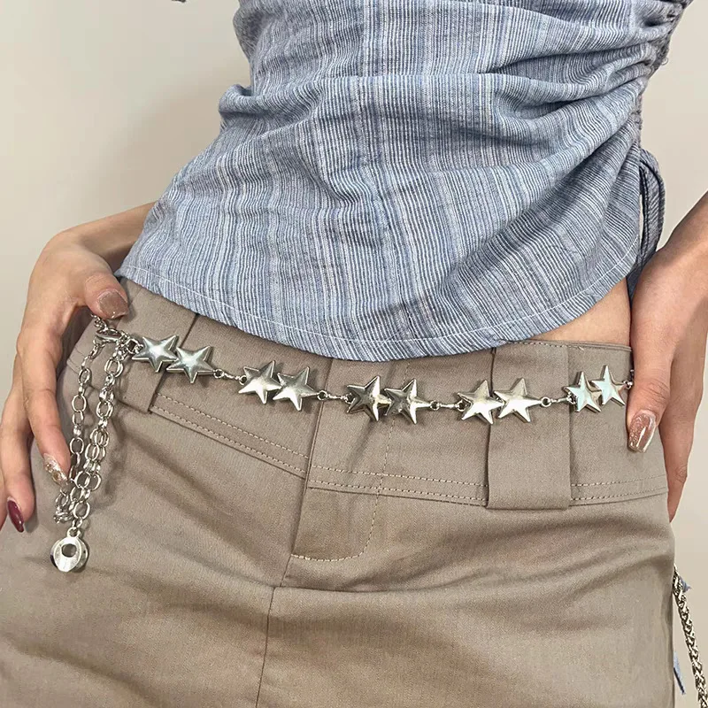 Sabuk Rantai Bintang Gaya Bara - Body Jewelry Y2K ulasan dan harga
