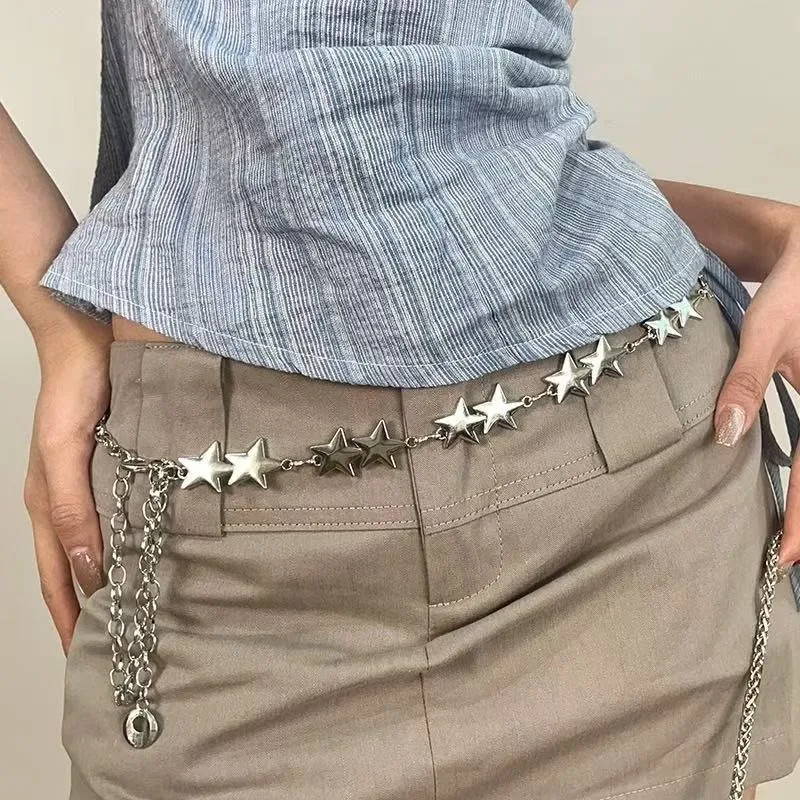 Sabuk Rantai Bintang Gaya Bara - Body Jewelry Y2K ulasan dan harga