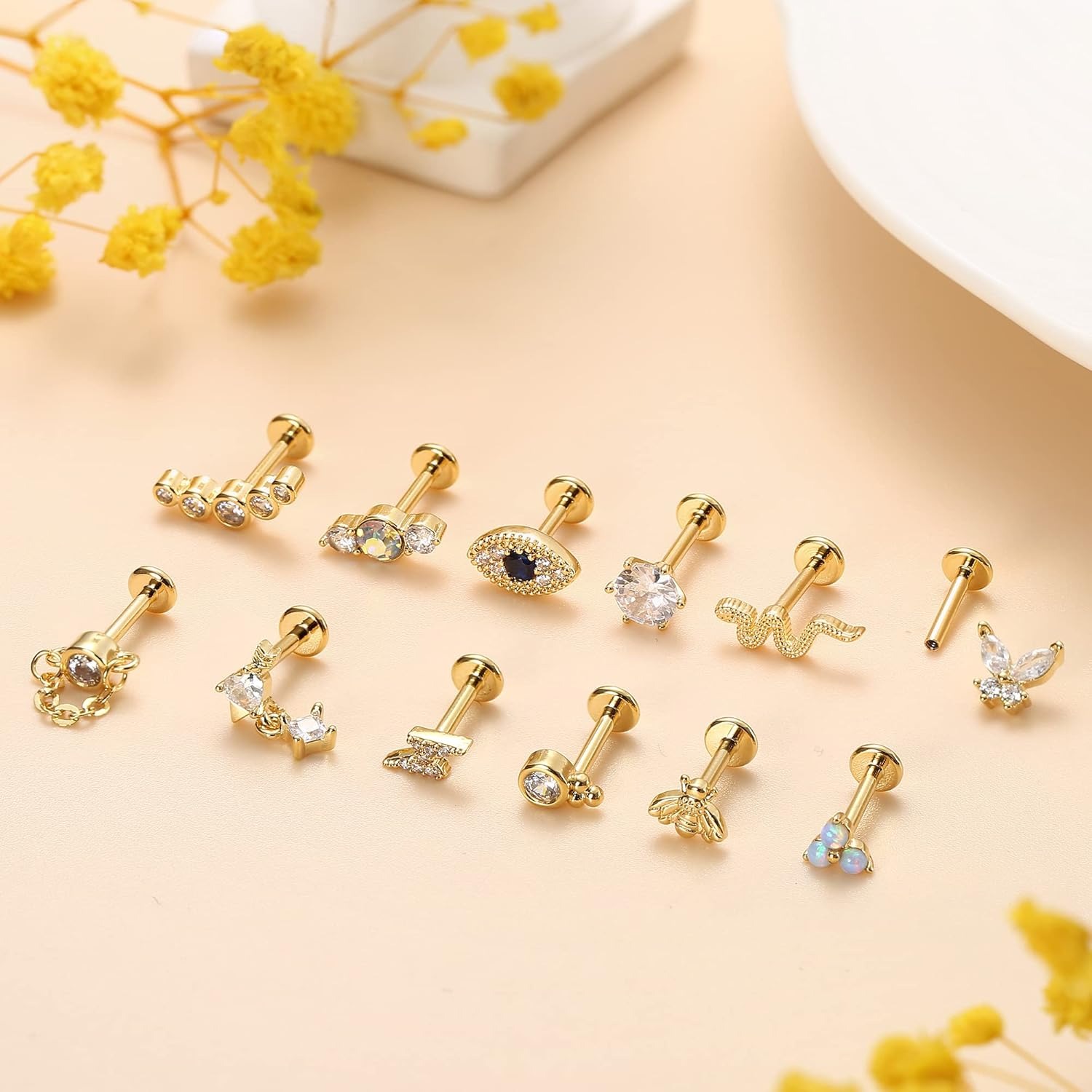 Anting-anting tulang rawan Bob - Tragus Flat Back ulasan dan harga