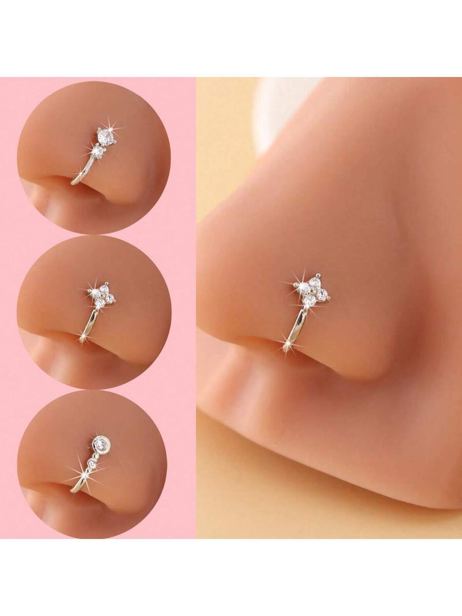 3 buah cincin hidung model kli - Body Jewelry Nose Ring ulasan dan harga