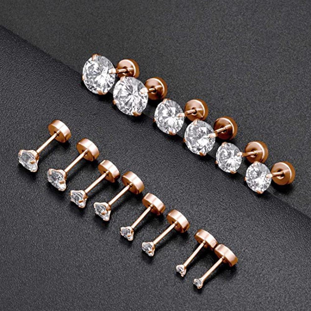 1 Pasang anting kancing sekrup - Tragus Flat Back ulasan dan harga