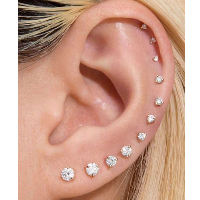 1 Pasang anting kancing sekrup - Tragus Flat Back ulasan dan harga