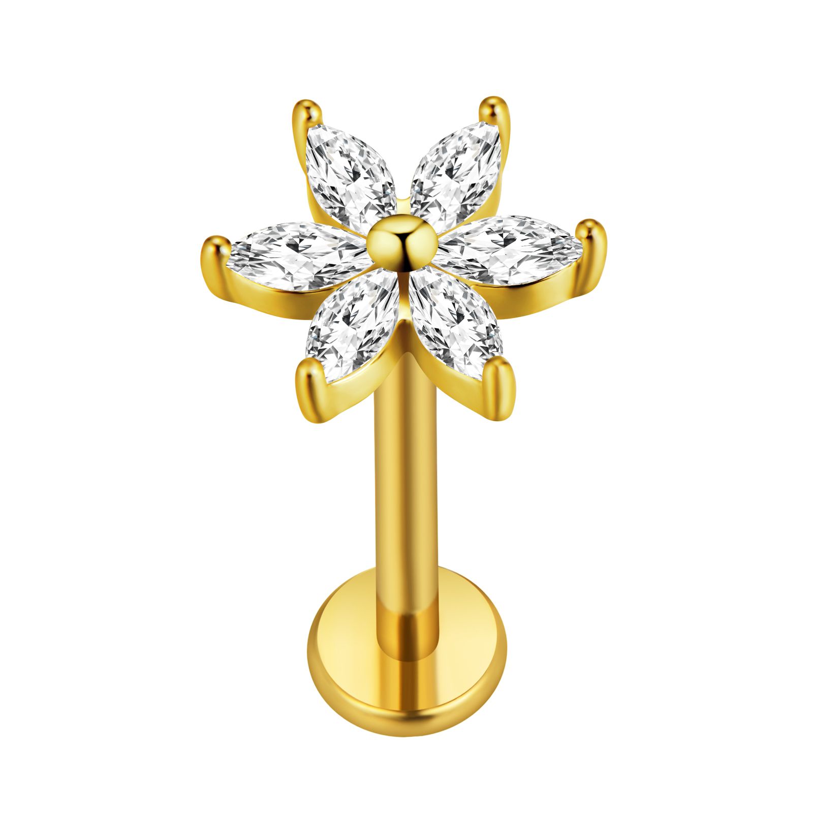 Daun Maple Labret Piercing Sta - Tragus Flat Back ulasan dan harga