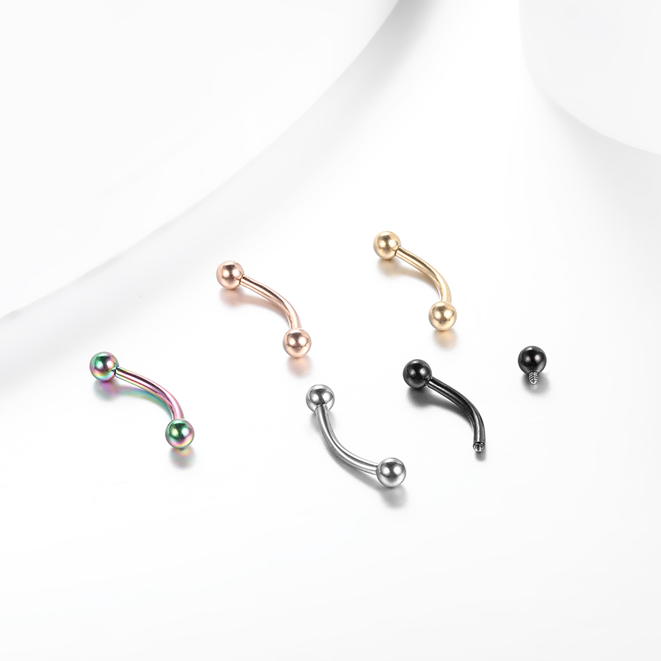 10 Buah/Lot G23 Cincin Tindik  - Rook Curved Barbell ulasan dan harga