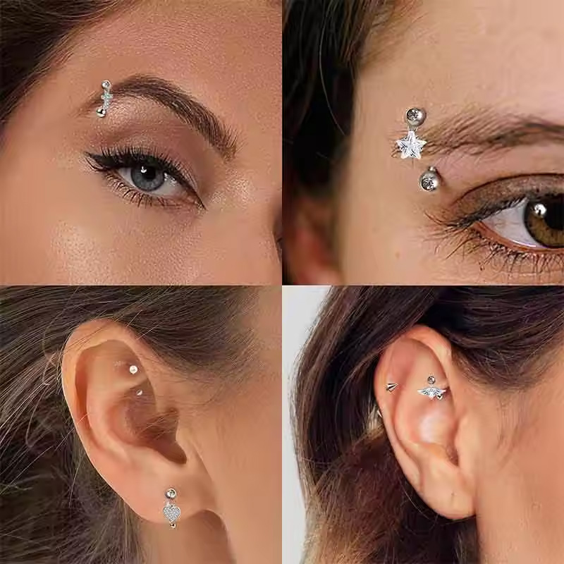 1 Buah Perhiasan Tindik Alis M - Rook Curved Barbell ulasan dan harga