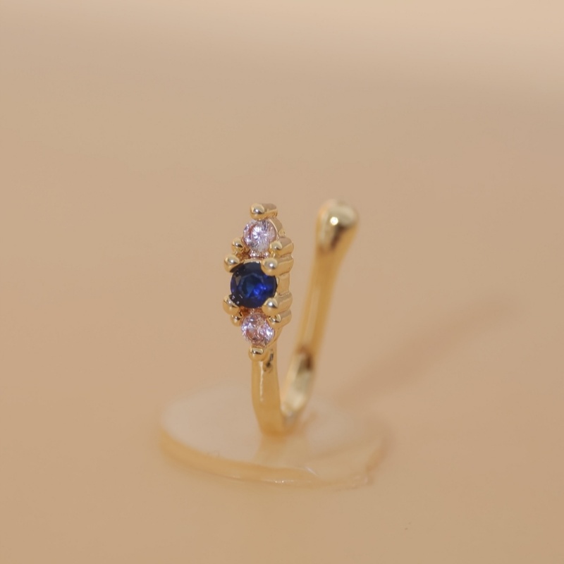 1 set klip hidung zircon biru  - Body Jewelry Materials ulasan dan harga