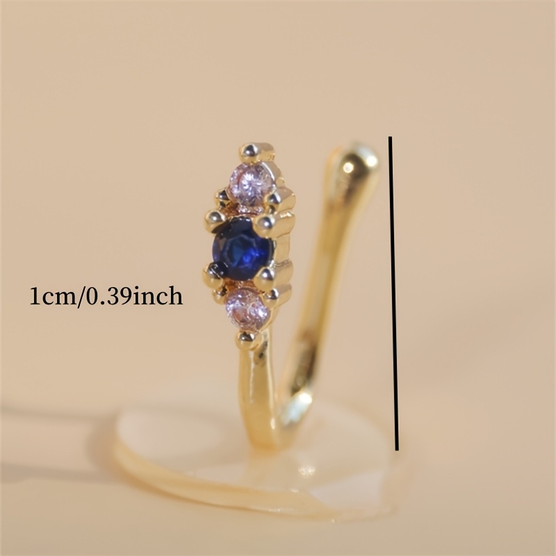 1 set klip hidung zircon biru  - Body Jewelry Materials ulasan dan harga