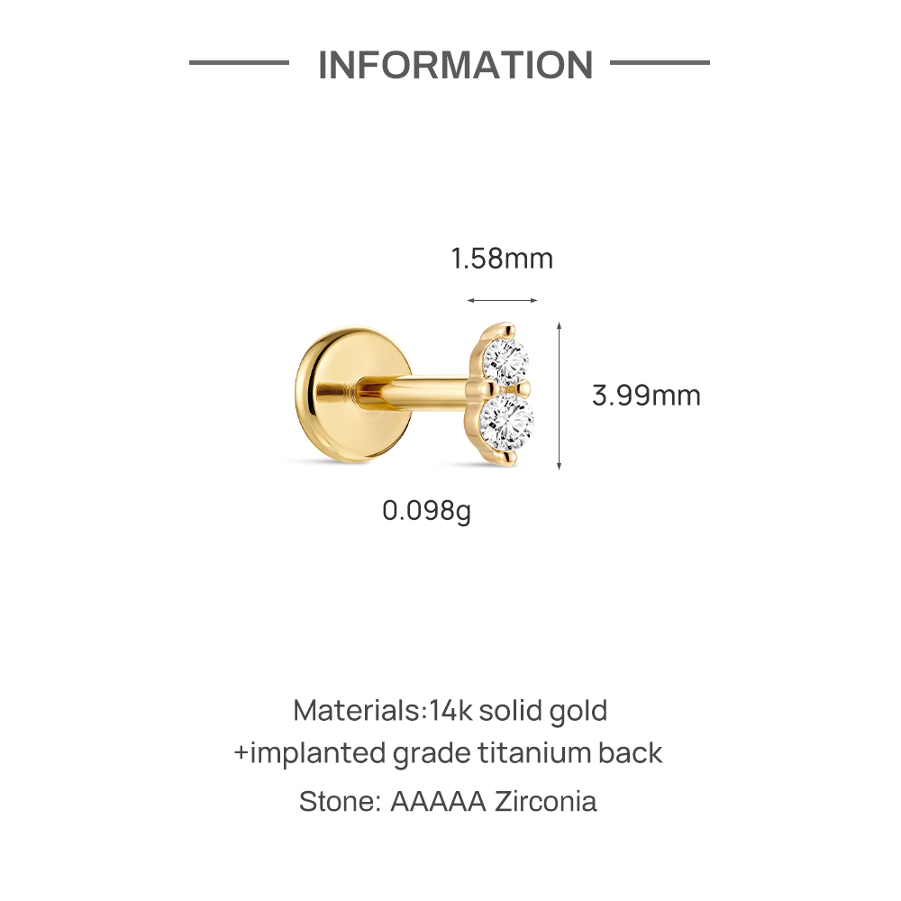 Anting-anting tusuk titanium G - Tragus Flat Back ulasan dan harga