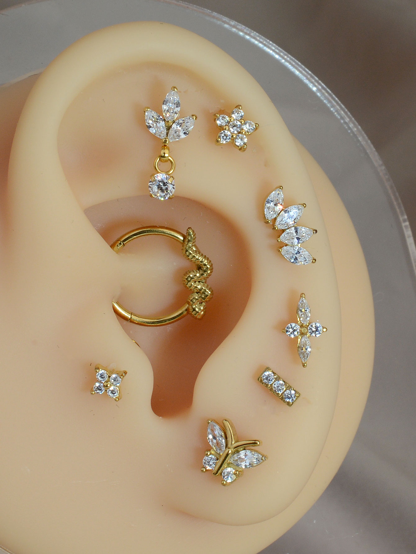 1 buah anting-anting baja taha - Tragus Flat Back ulasan dan harga