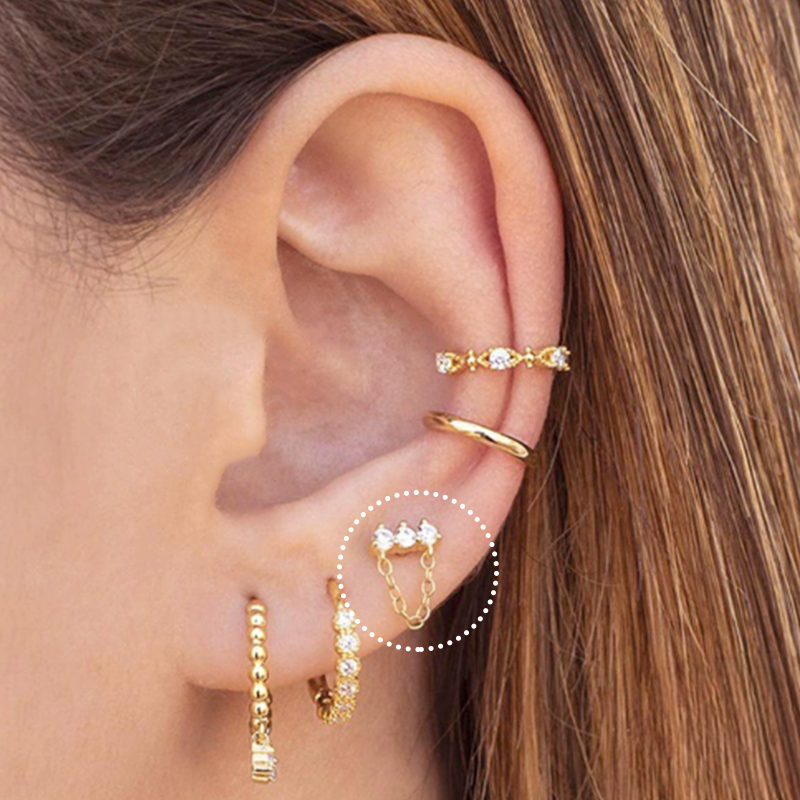 1 buah anting-anting baja taha - Tragus Flat Back ulasan dan harga