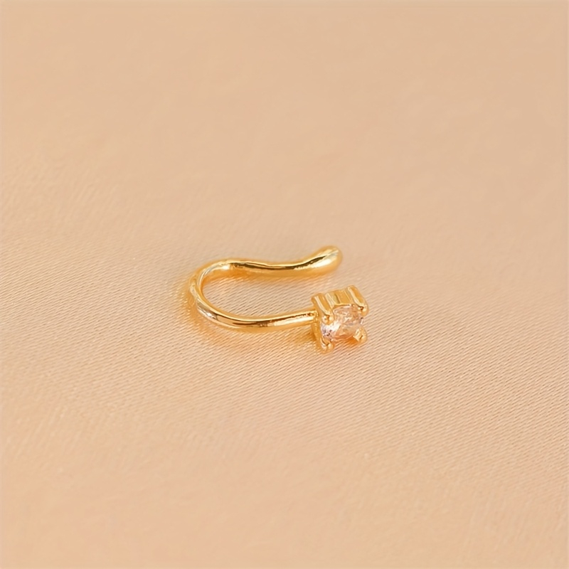 Cincin Hidung Bulat Zirkon Tan - Body Jewelry Materials ulasan dan harga