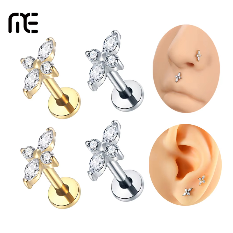 1PC Perhiasan Tindik Labret Ti - Tragus Flat Back ulasan dan harga