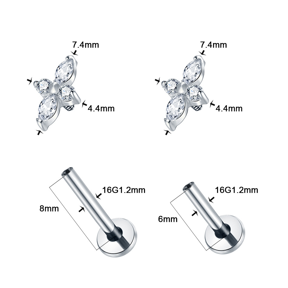 1PC Perhiasan Tindik Labret Ti - Tragus Flat Back ulasan dan harga