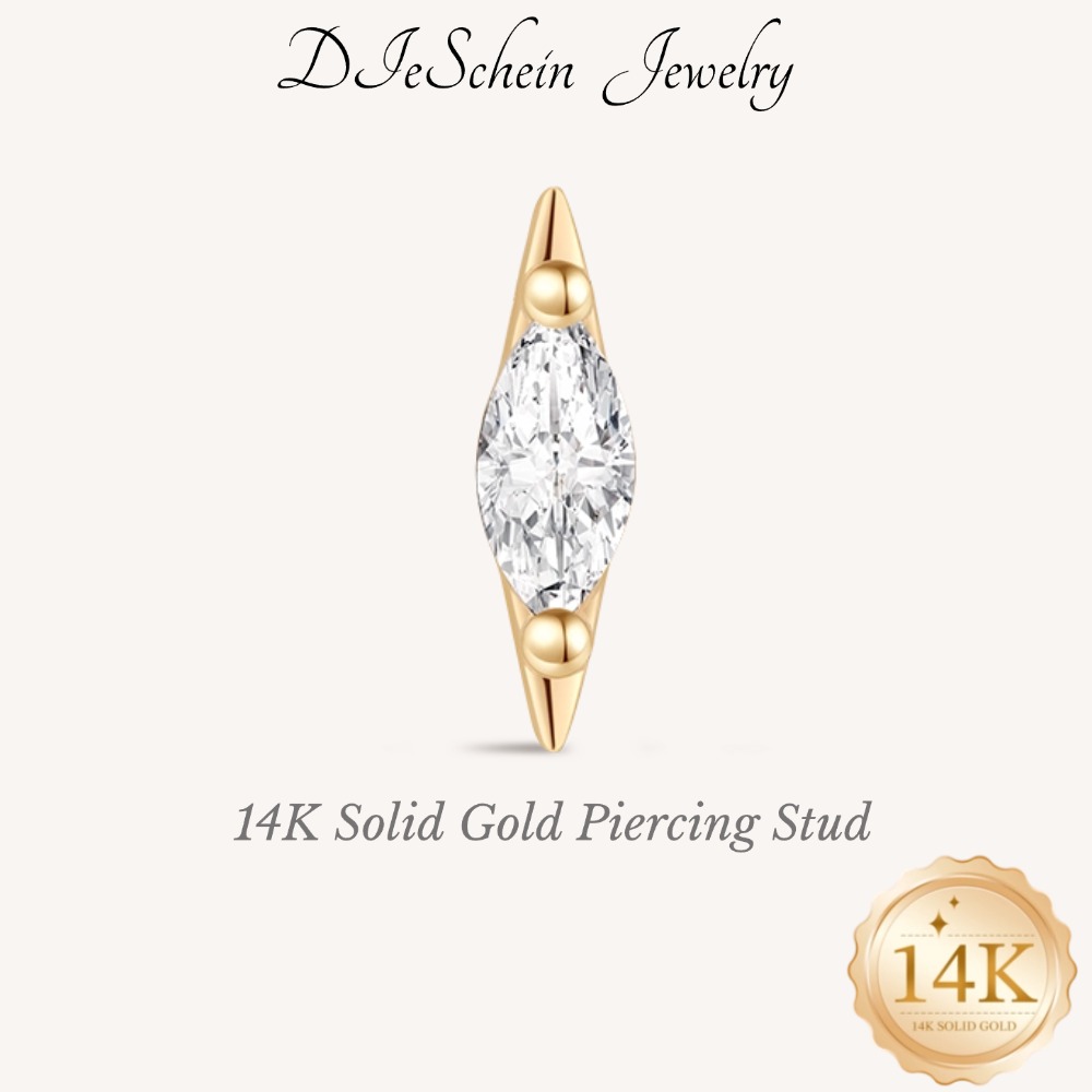 Anting-anting tindik emas murn - Tragus Flat Back ulasan dan harga
