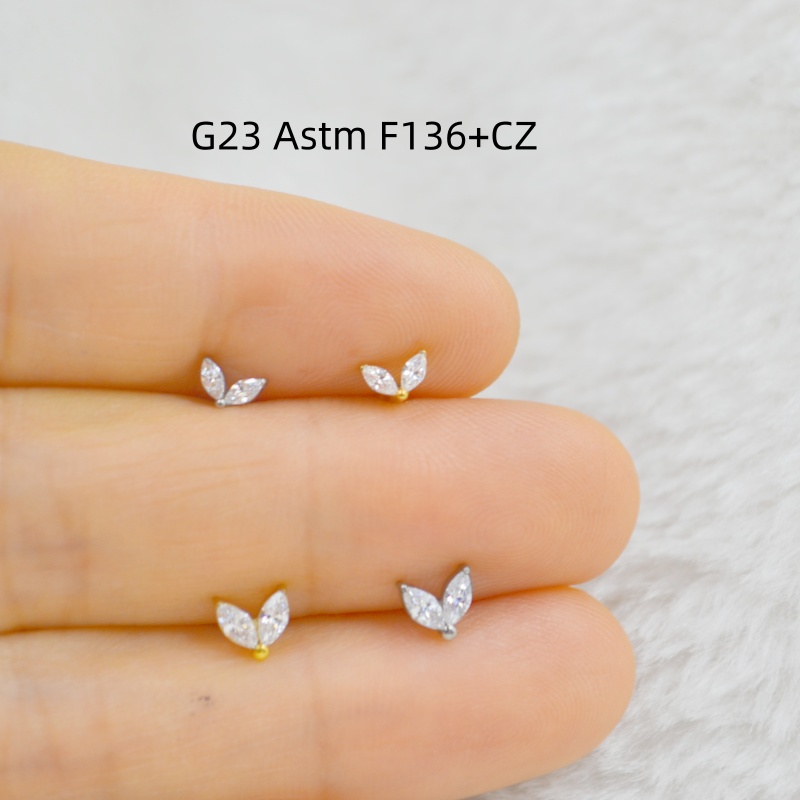 10 pcs Perhiasan Piercing Tita - Rook Curved Barbell ulasan dan harga