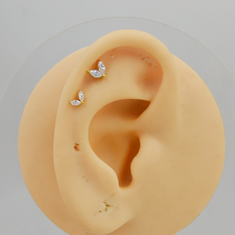 10 pcs Perhiasan Piercing Tita - Rook Curved Barbell ulasan dan harga