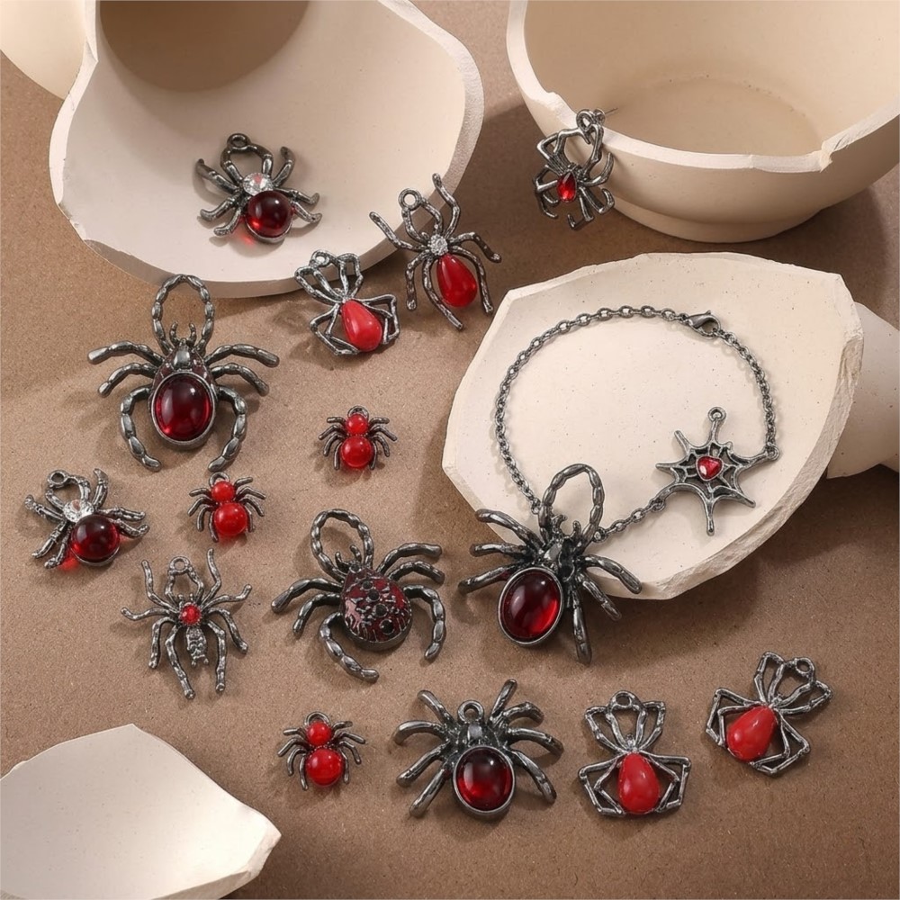 5 Buah Liontin Laba-laba Hitam - Body Jewelry Y2K ulasan dan harga