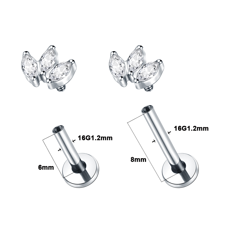 1 buah kancing bibir Titanium  - Body Jewelry Labret ulasan dan harga