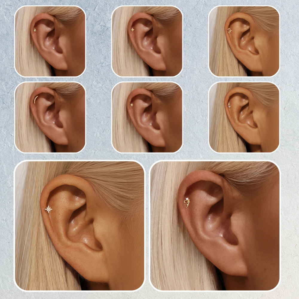Anting-anting Helix Perak Ster - Tragus Flat Back ulasan dan harga