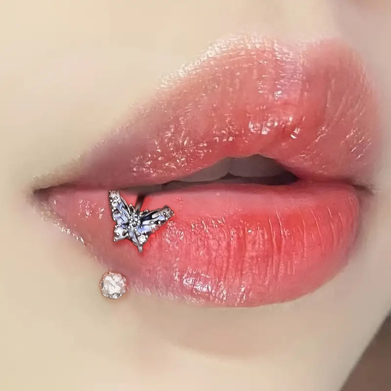 Anting-anting kupu-kupu titani - Body Jewelry Labret ulasan dan harga