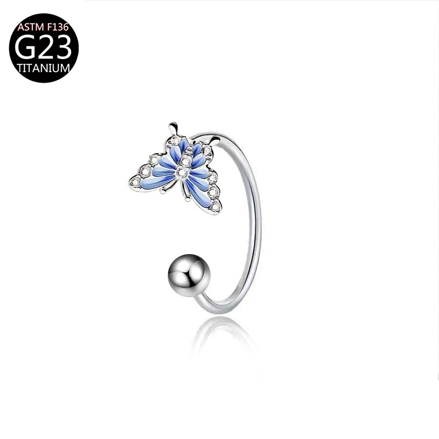 Anting-anting kupu-kupu titani - Body Jewelry Labret ulasan dan harga