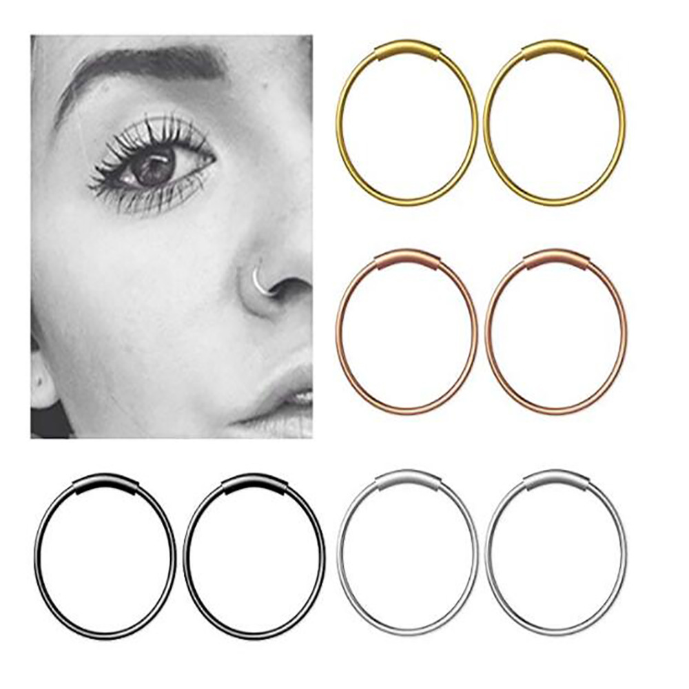 3 Buah/Lot Cincin Hoop Kontinu - Body Jewelry Nose Ring ulasan dan harga